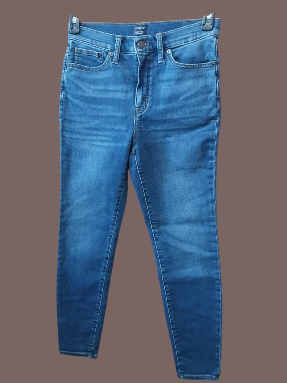 J.Crew Womens 9" Mid-Rise Skinny Jeans Womens Medium Wash Blue Denim Size 28 - Picture 1 of 8